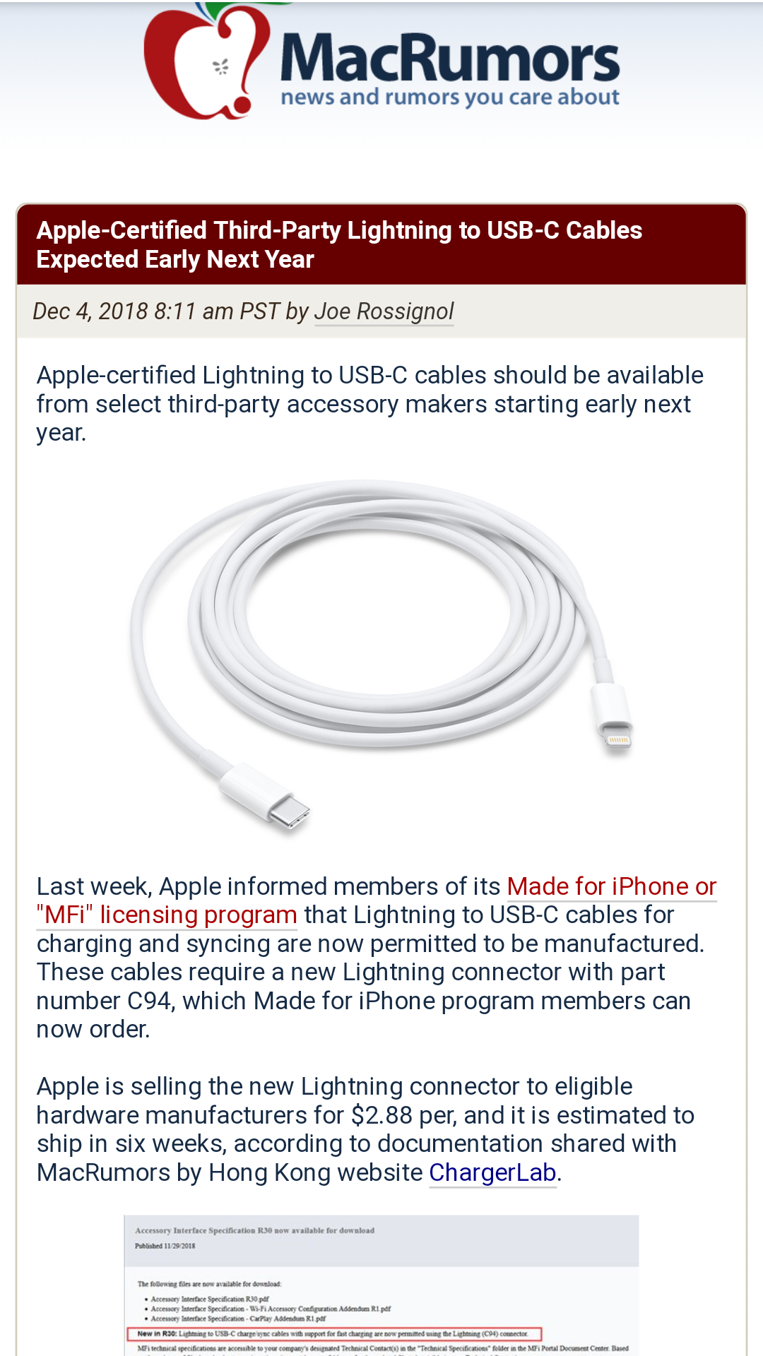 AppleCertified ThirdParty Lightning to USBC Cables Expected Early